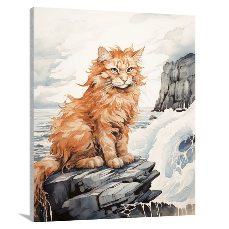 Orange Cat's Cliff - Canvas Print