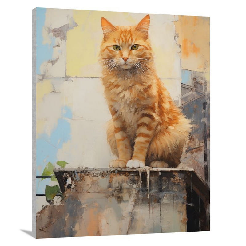 Orange Cat's Urban Wisdom - Canvas Print
