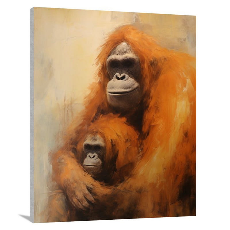 Orangutan's Embrace - Canvas Print