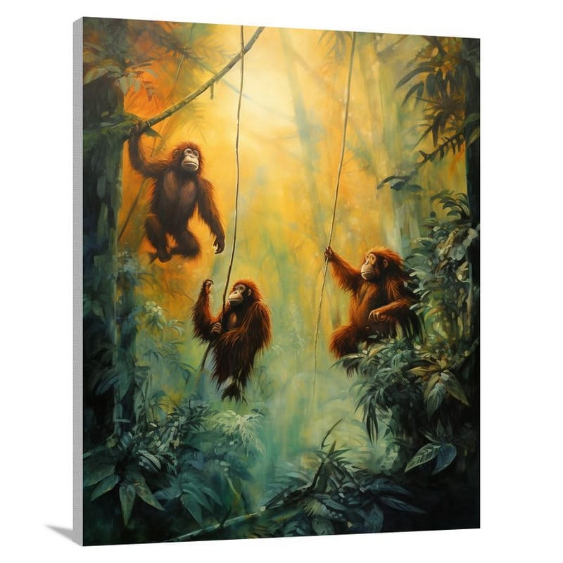 Orangutan's Enchanted Swing - Canvas Print