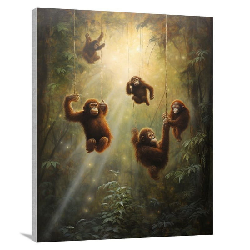 Orangutan's Enchanted Swing - Contemporary Art - Canvas Print
