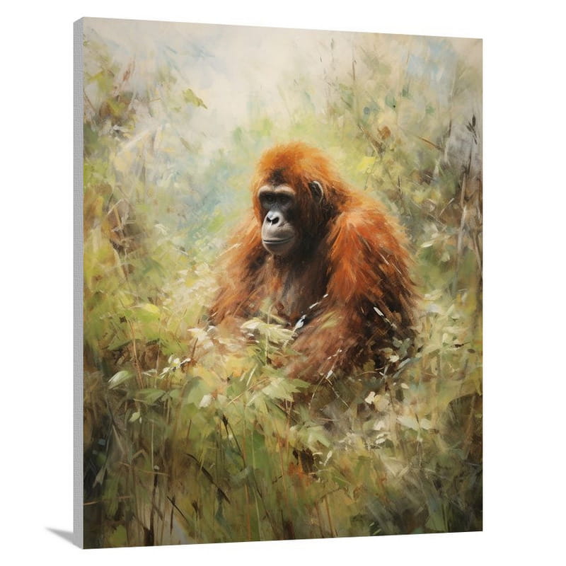 Orangutan's Serene Wisdom - Canvas Print