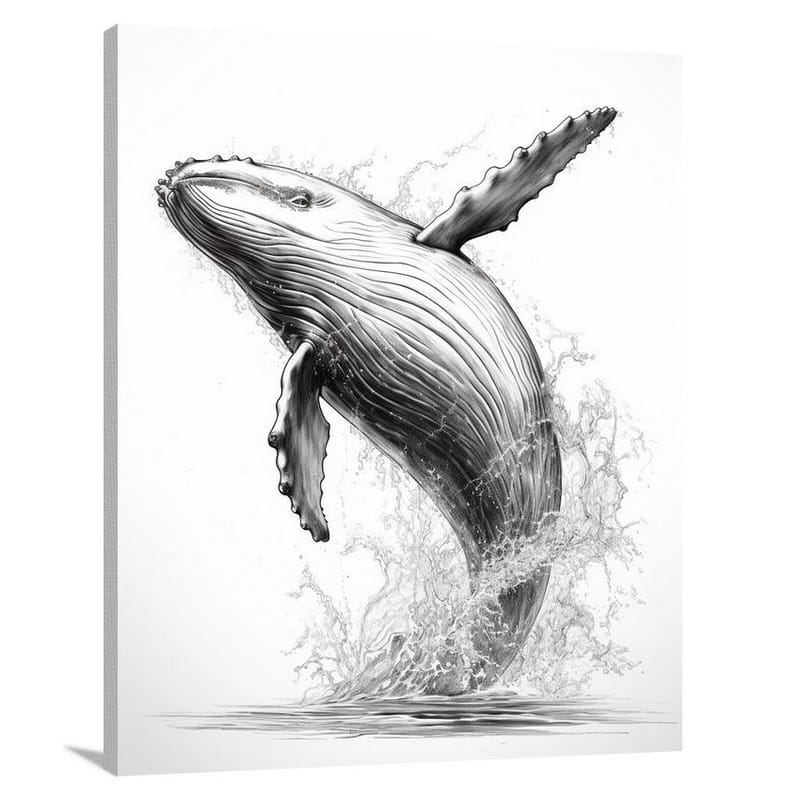 Orca's Majesty - Black And White - Canvas Print
