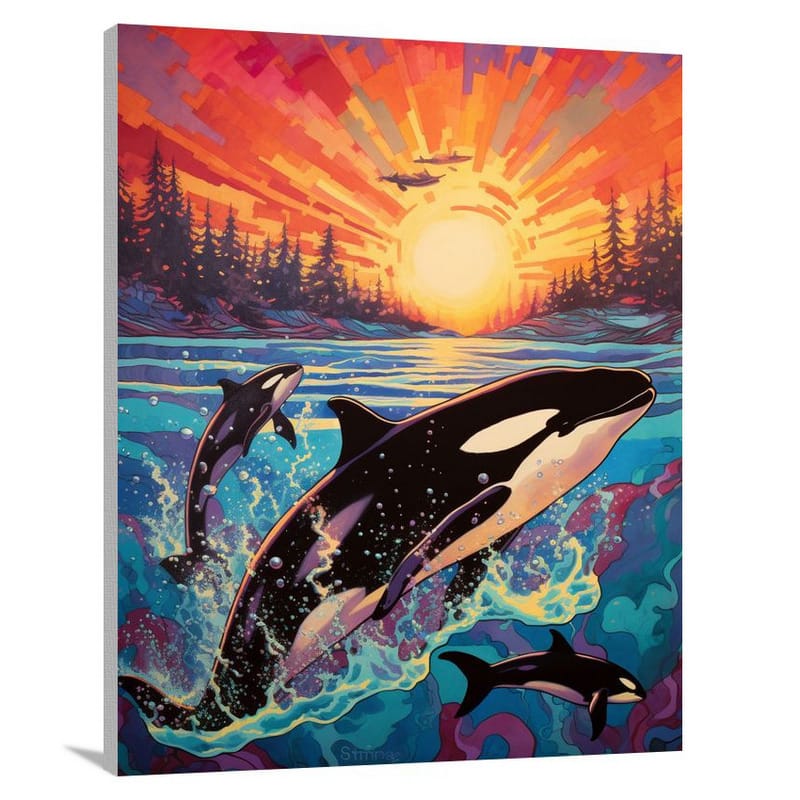 Orca Symphony - Pop Art - Canvas Print