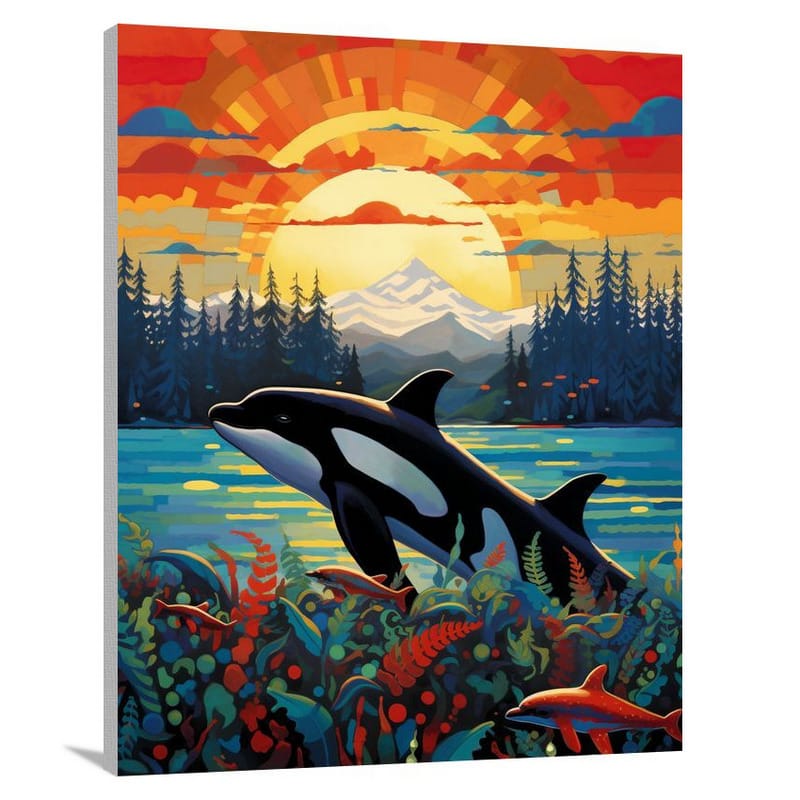 Orca Whale: Serene Symphony - Canvas Print