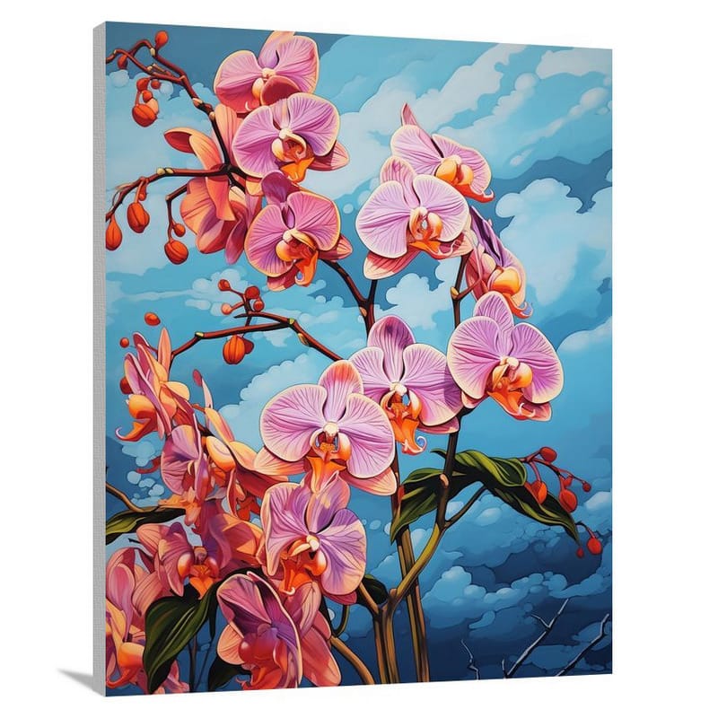 Orchid Blooms - Pop Art - Canvas Print