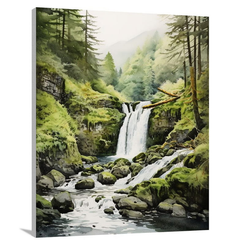 Oregon's Enchanting Cascade - Canvas Print