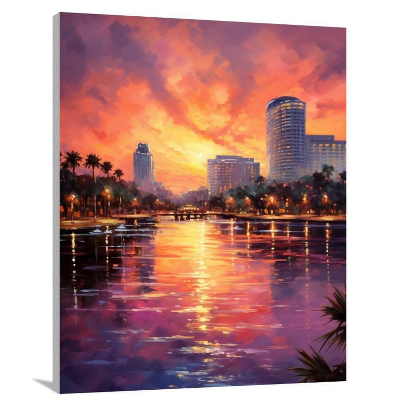 Orlando Sunset - Impressionist - Canvas Print