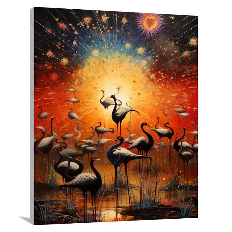 Ostrich's Flight - Contemporary Art - Canvas Print