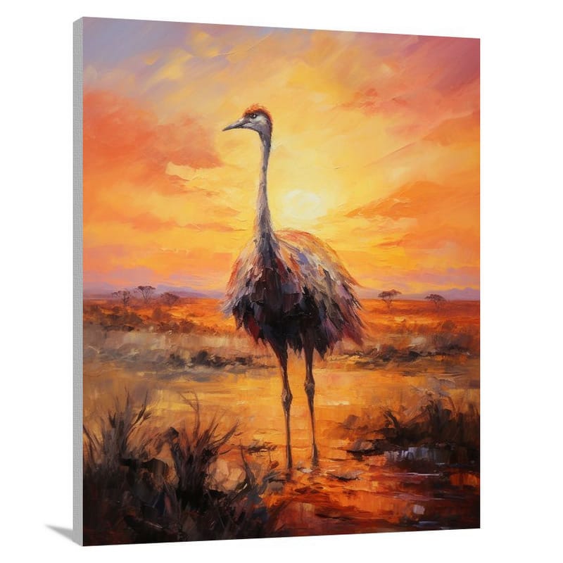 Ostrich's Serenade - Impressionist - Canvas Print
