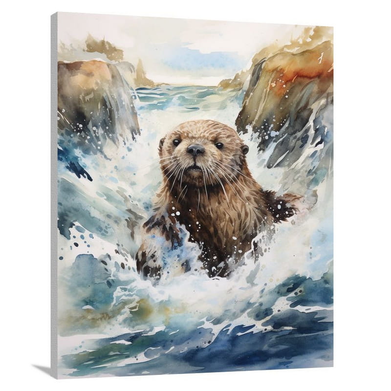 Otter's Resilience - Watercolor - Canvas Print