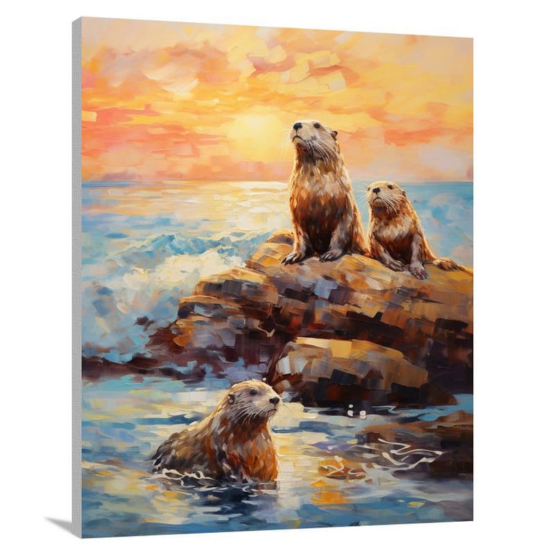 Otter's Serenade - Impressionist 2 - Canvas Print