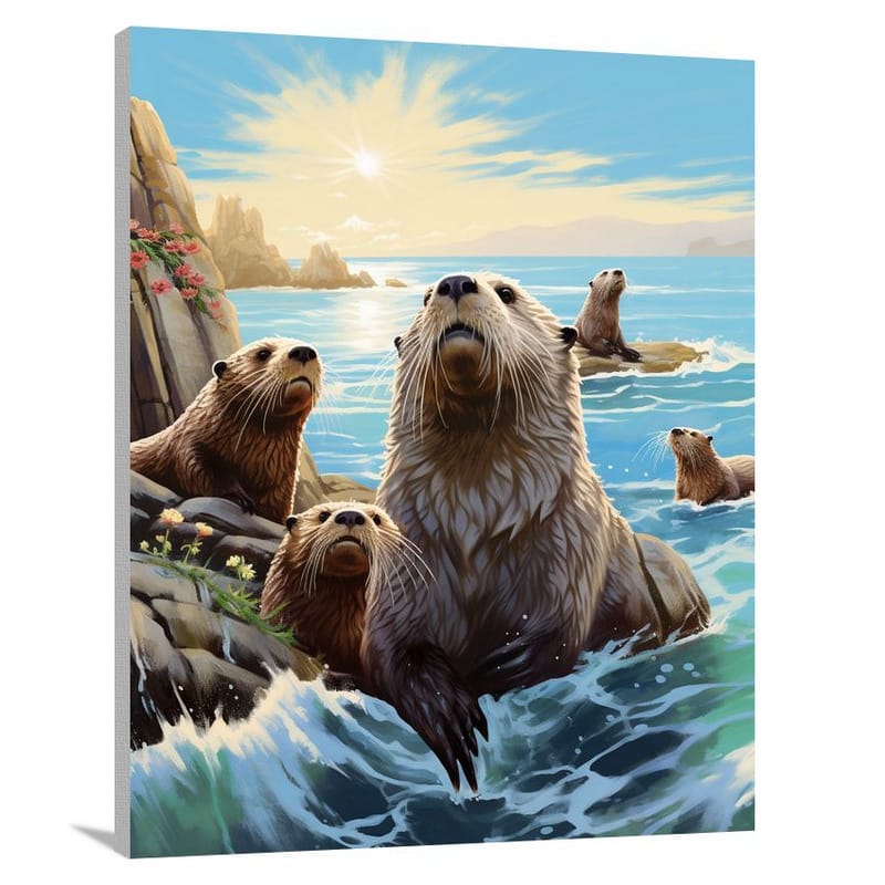 Otter's Serene Balance - Canvas Print