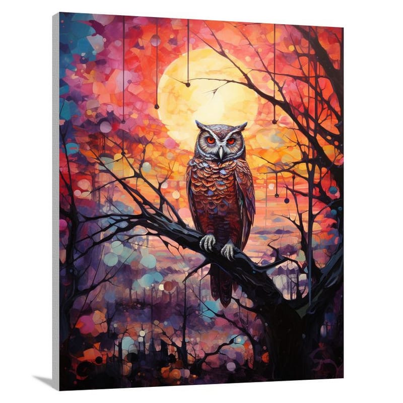 Owl's Harmonious Flight - Canvas Print