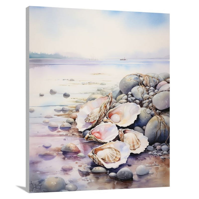 Oyster Serenity - Watercolor - Canvas Print