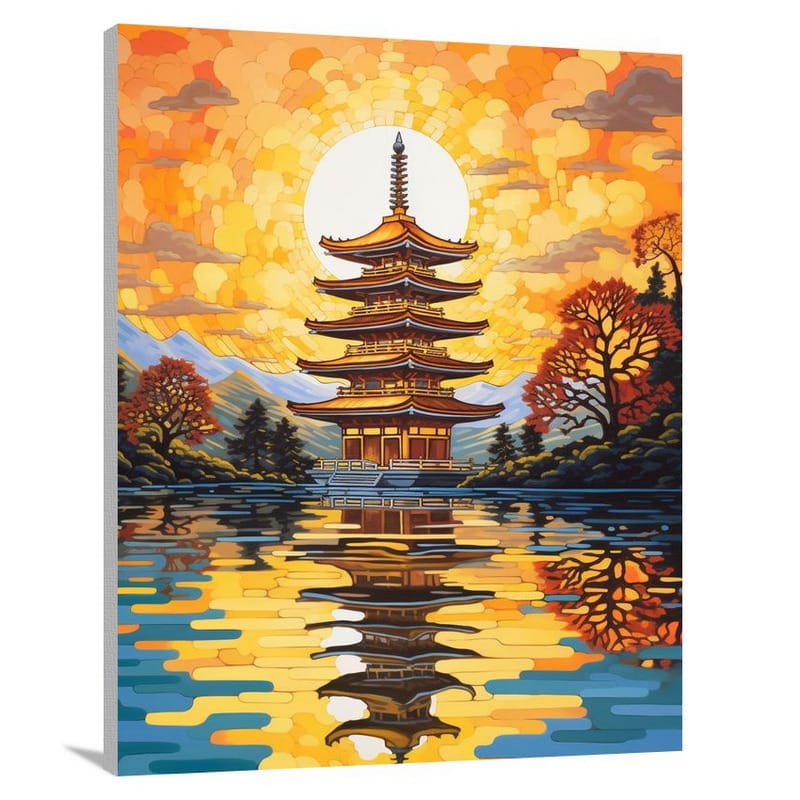 Pagoda Reflections - Canvas Print