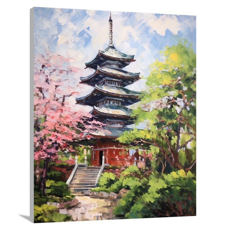 Pagoda Serenity - Impressionist - Canvas Print