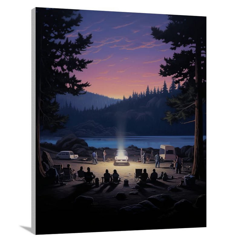 painting Camping: Twilight Theater - Canvas Print