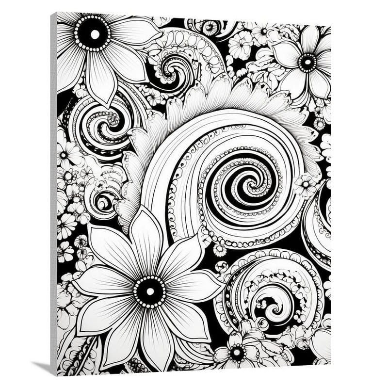 Paisley Blooms: Delicate Transformations - Canvas Print