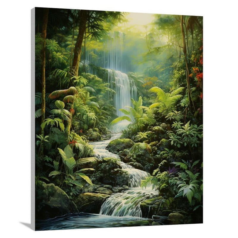 Panama's Enchanted Cascade - Canvas Print