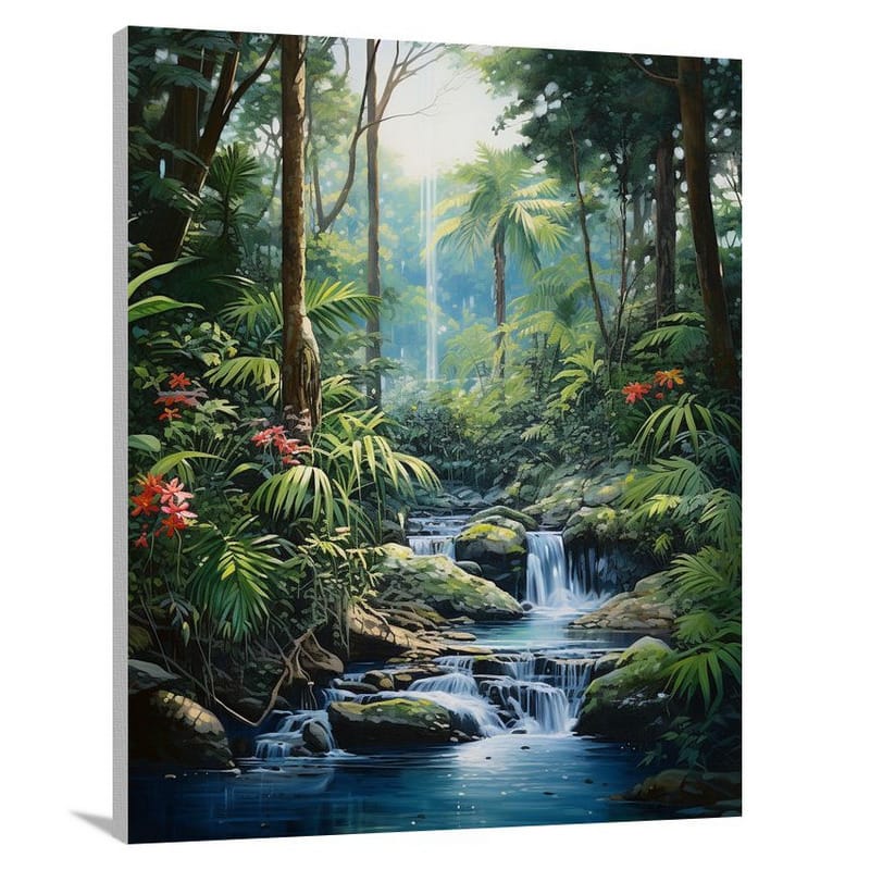 Panama's Enchanting Cascade - Canvas Print