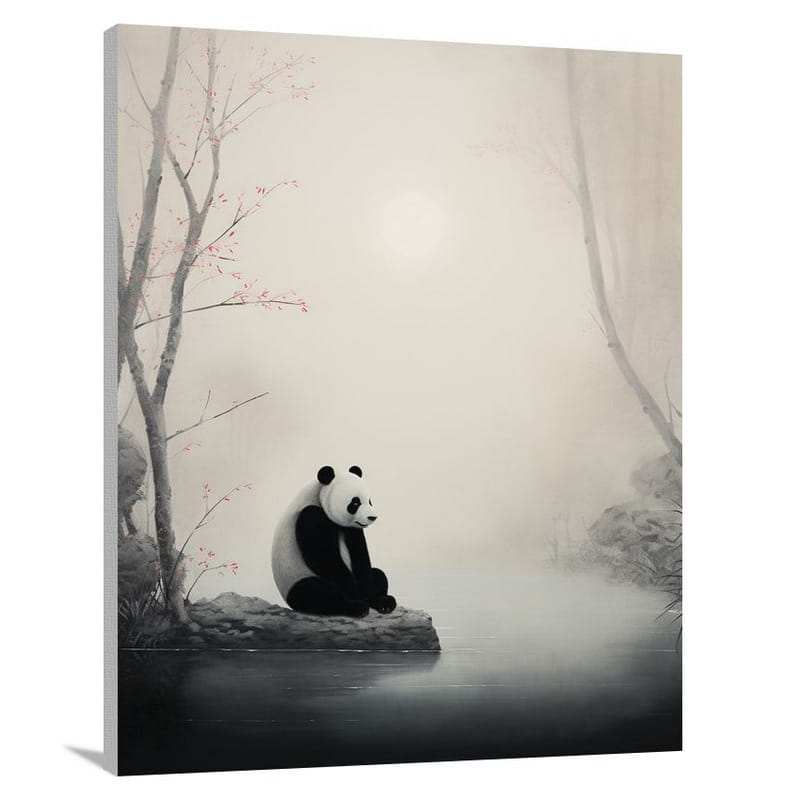 Panda's Serenity - Minimalist - Canvas Print