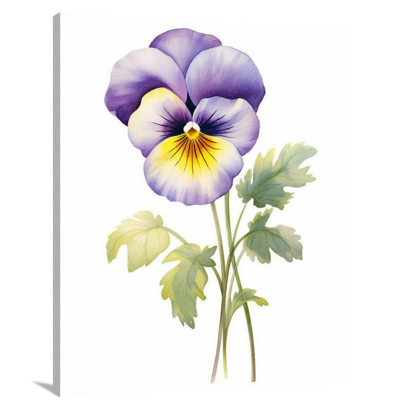 Pansy's Resilience - Watercolor - Canvas Print