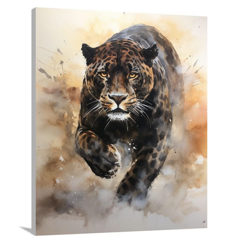 Panther's Golden Hunt - Canvas Print