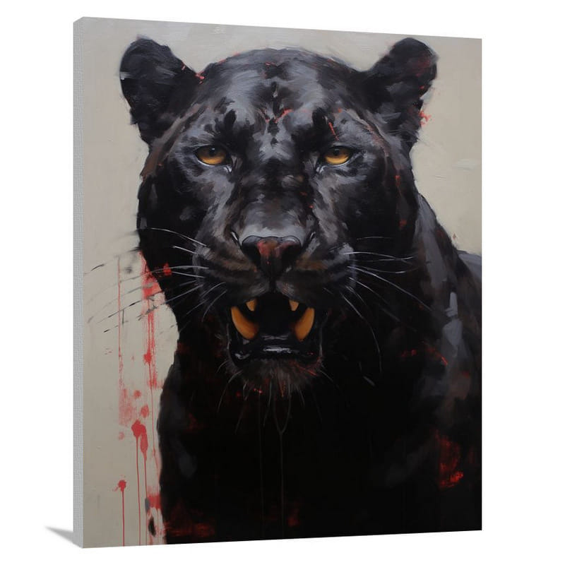 Panther's Primal Presence - Minimalist - Canvas Print