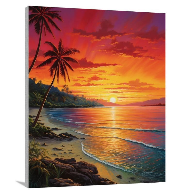 Papua's Serene Sunset - Canvas Print