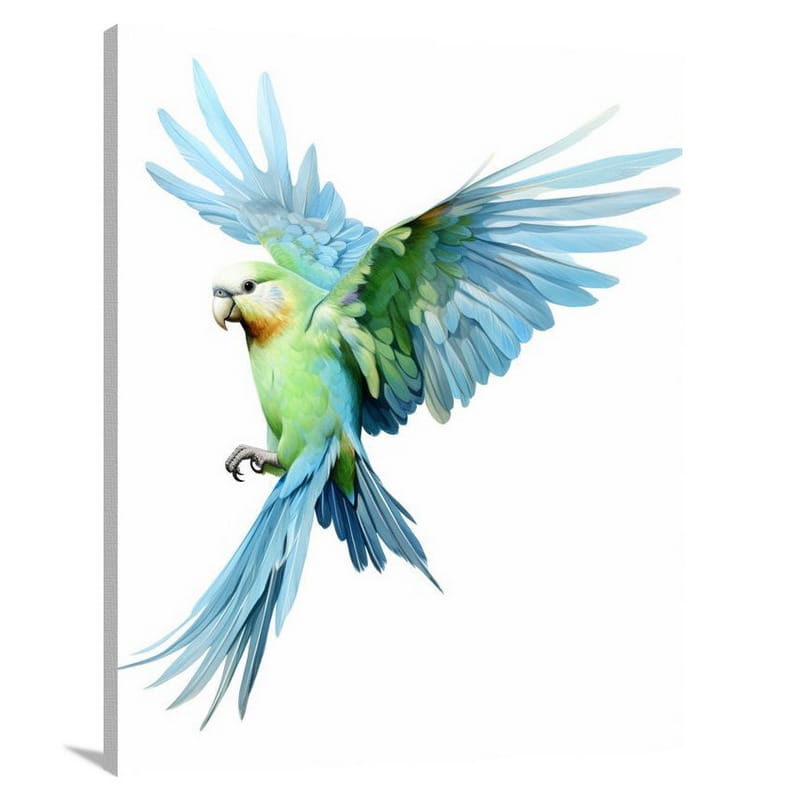 Parakeet's Flight - Watercolor 2 - Canvas Print