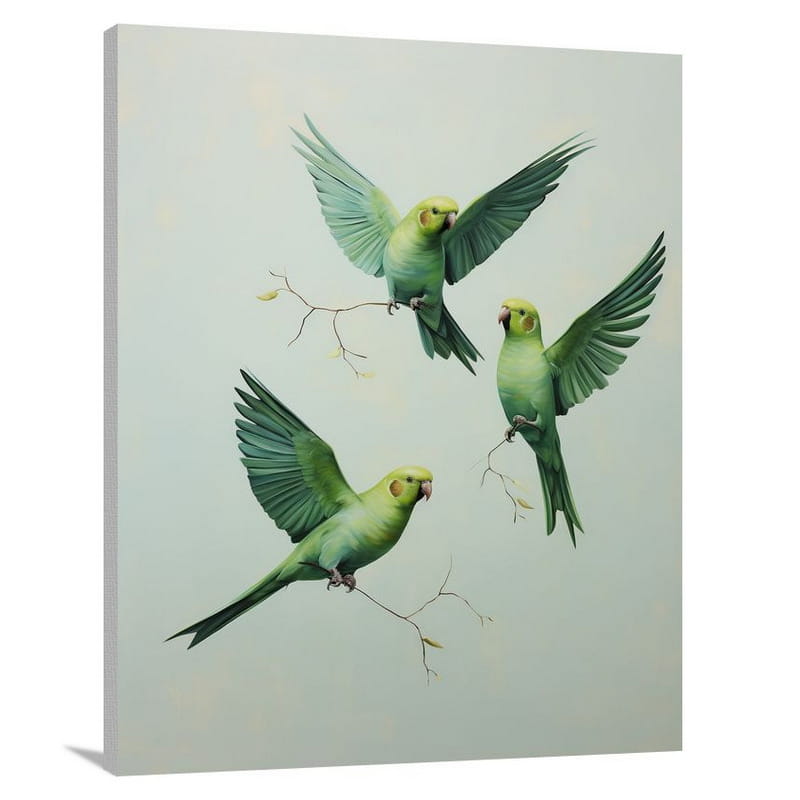 Parakeet Symphony - Canvas Print