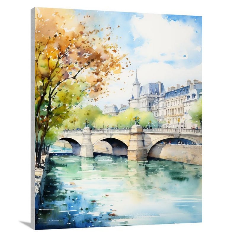 Parisian Reflections - Watercolor - Canvas Print