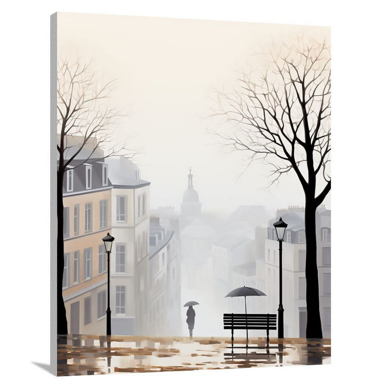 Parisian Umbrellas - Minimalist - Canvas Print