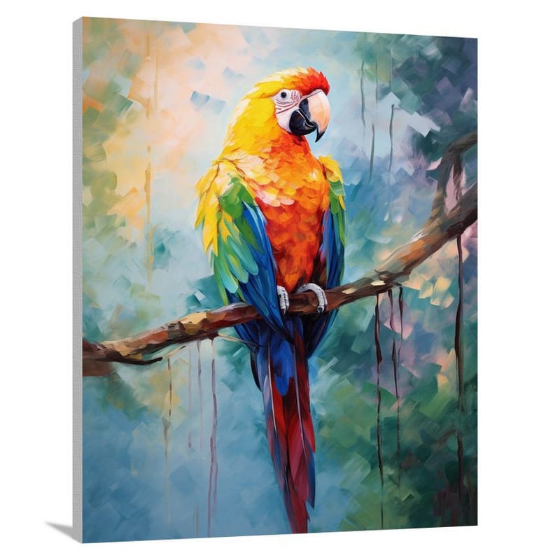 Parrot's Vibrant Symphony - Canvas Print