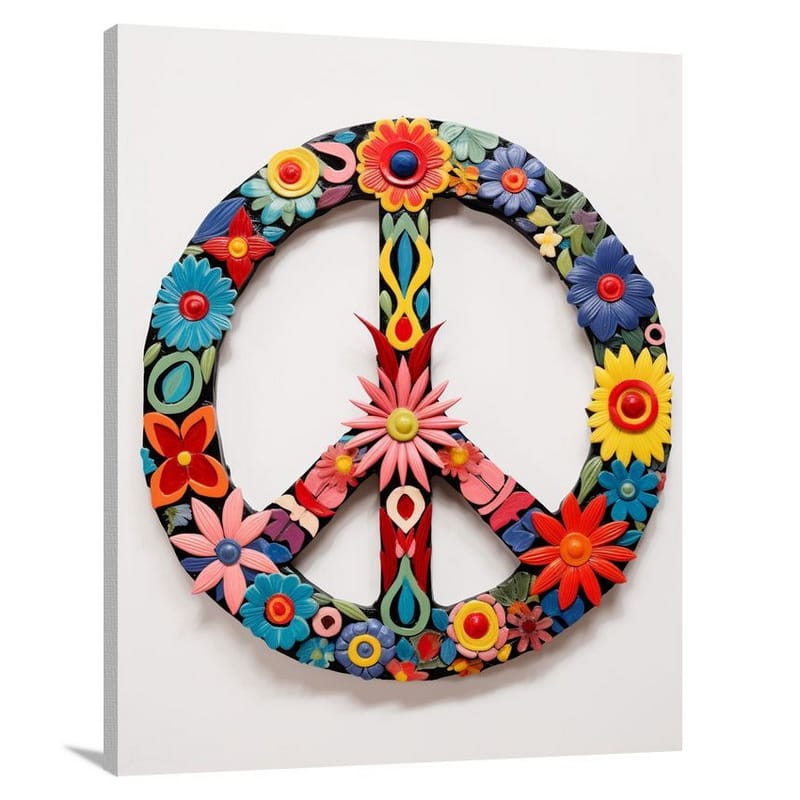 Peace Sign Blooms - Canvas Print