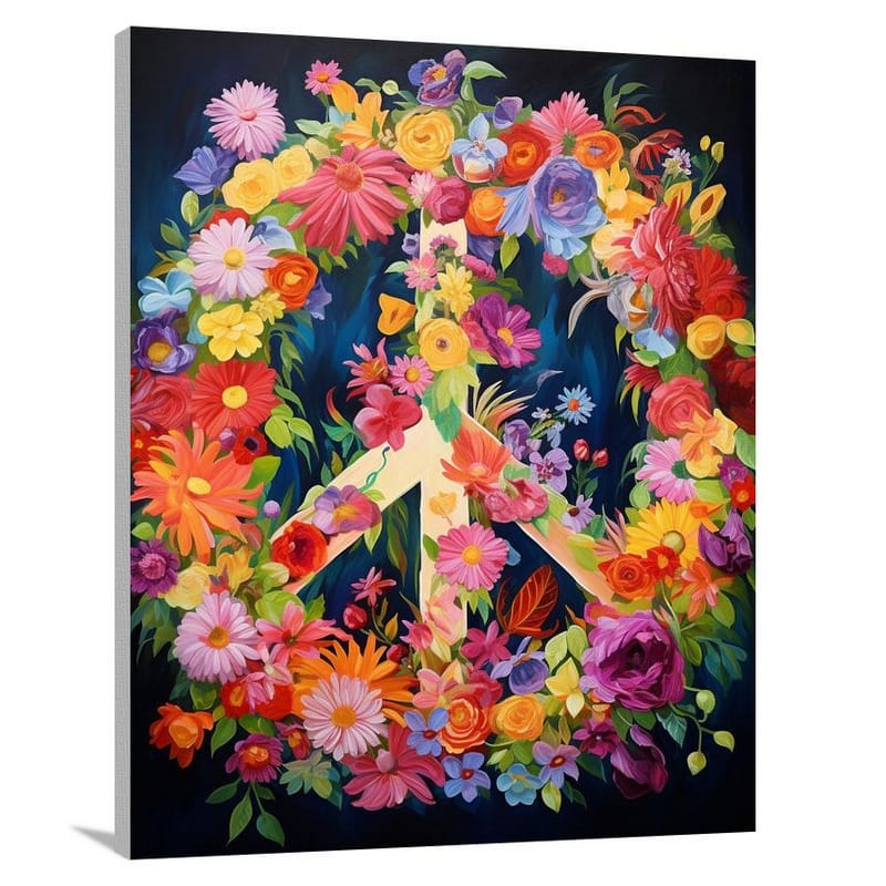 Peace Sign, Decorative: Peaceful Blossoms - Canvas Print