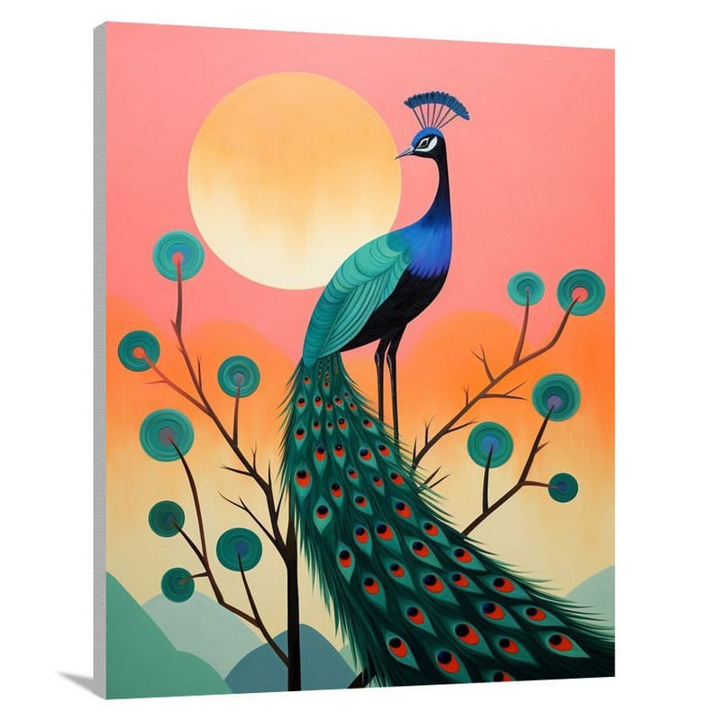 Peacock's Majestic Display - Canvas Print