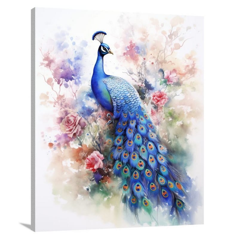 Peacock's Symphony - Watercolor - Canvas Print