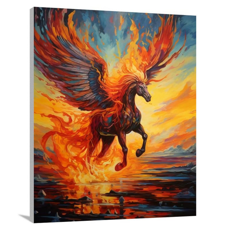 Pegasus's Fiery Flight - Canvas Print