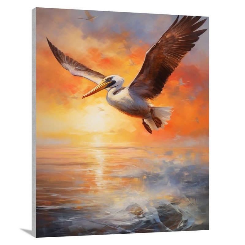 Pelican's Flight - Impressionist - Canvas Print