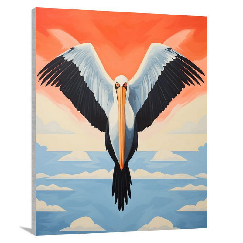 Pelican's Flight - Minimalist - Canvas Print