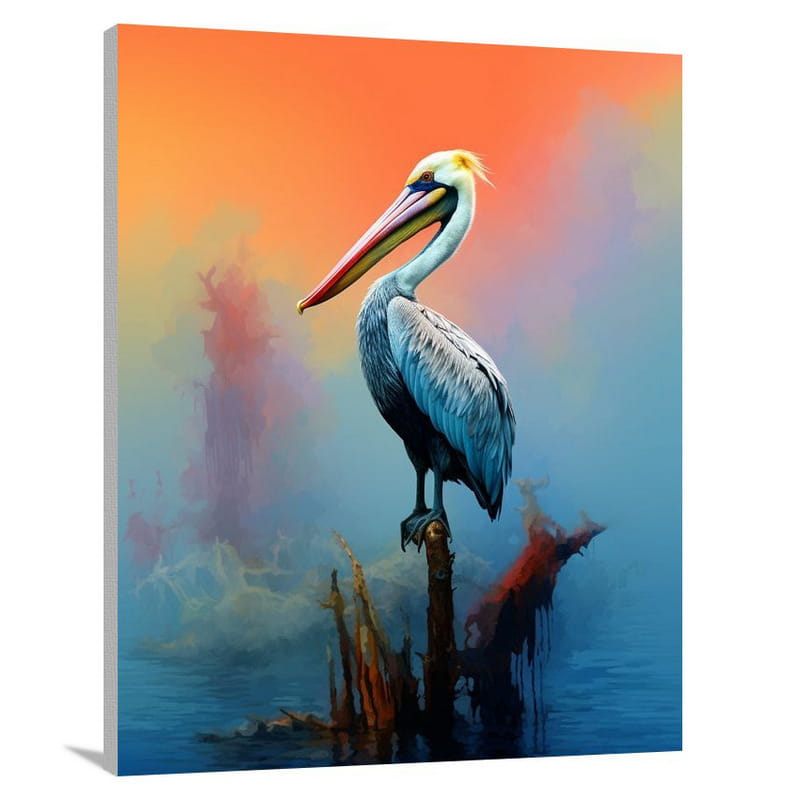 Pelican's Solitude - Pop Art - Canvas Print
