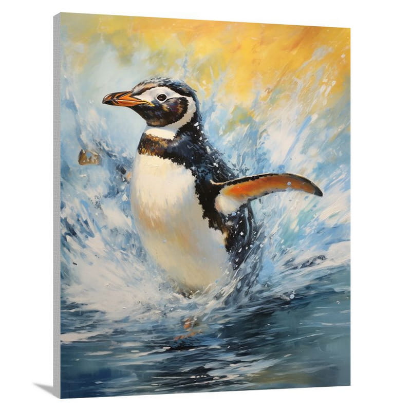 Penguin's Dive - Canvas Print