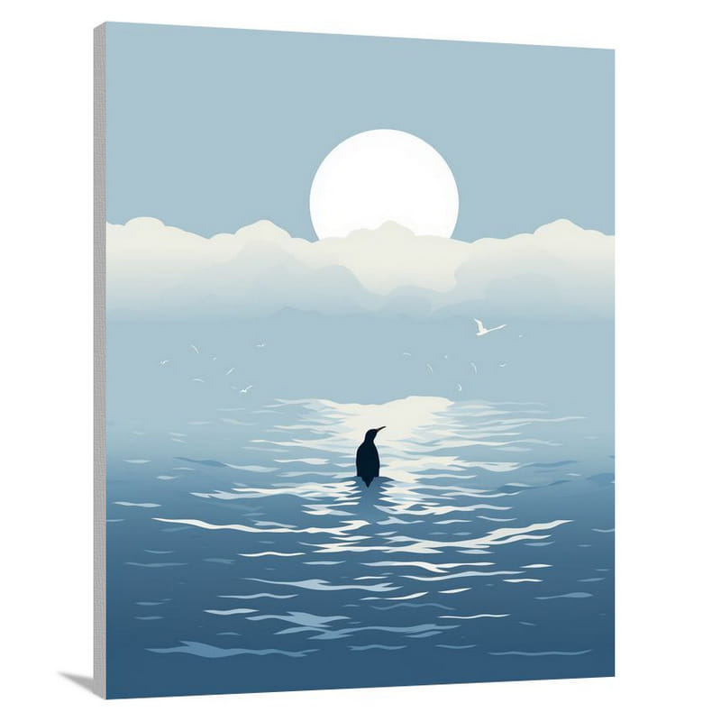 Penguin's Resilience - Minimalist - Canvas Print