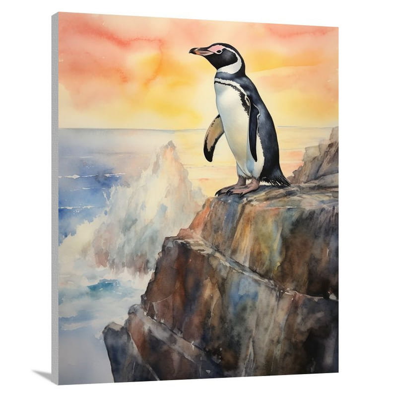 Penguin's Solitude - Watercolor - Canvas Print