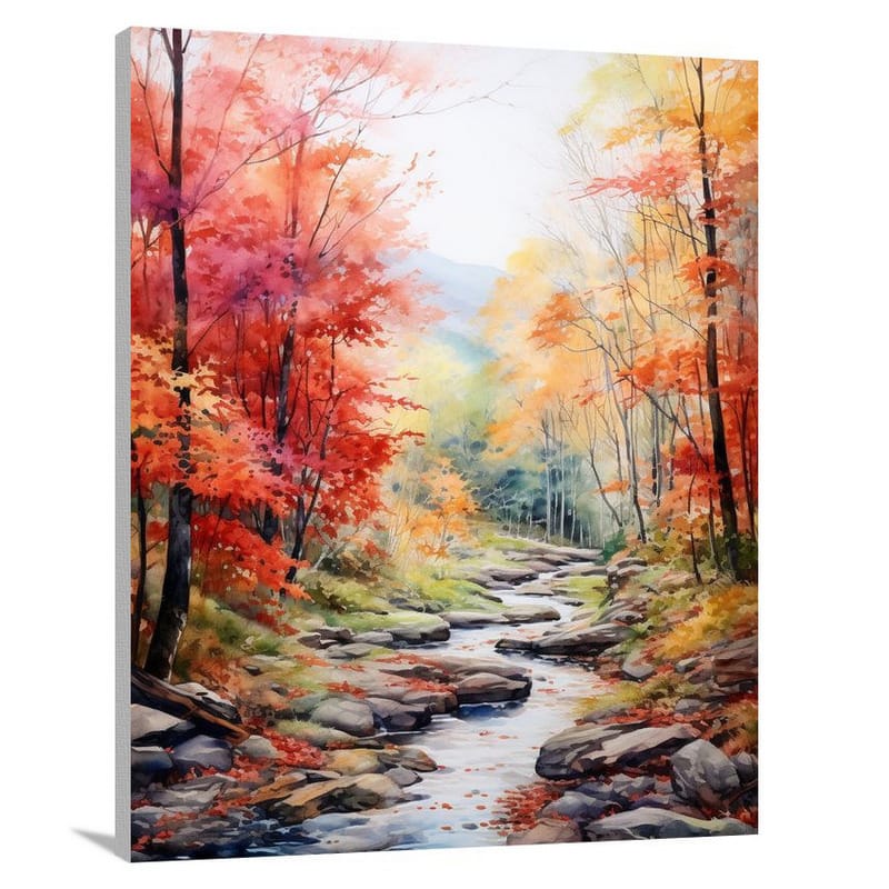Pennsylvania's Autumn Symphony - Watercolor - Canvas Print