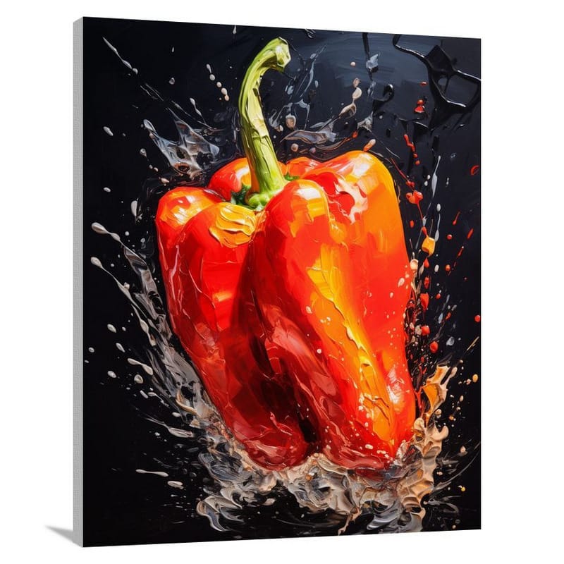 Pepper's Fiery Splash - Canvas Print
