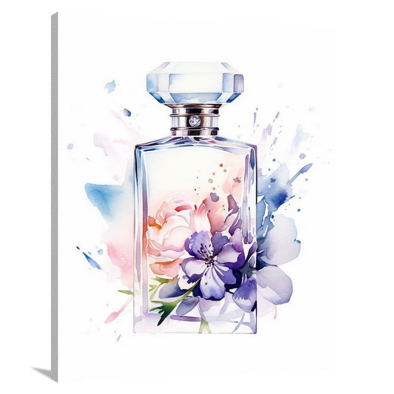 Perfume Bottle: Scented Elegance - Watercolor - Canvas Print