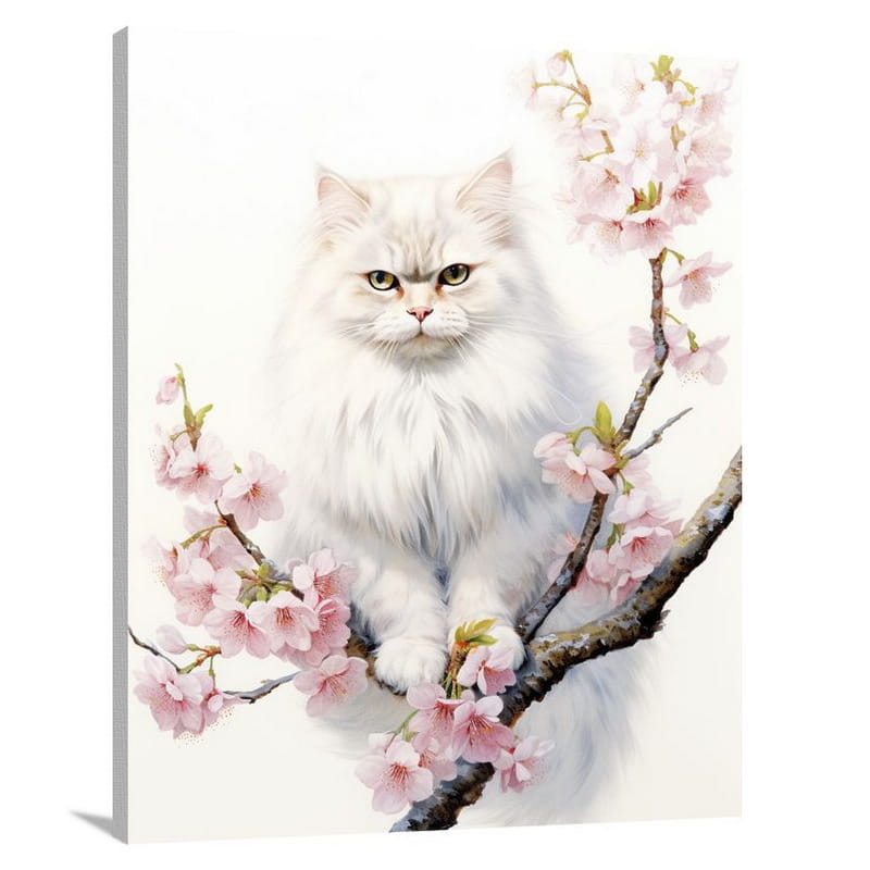 Persian Cat in Bloom - Canvas Print